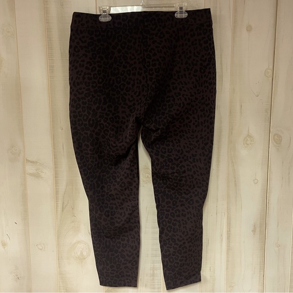 NWT Gap Dark Brown Black Leopard Print High Rise Side Zip Stretchy Pants Sz 20 - Picture 2 of 6